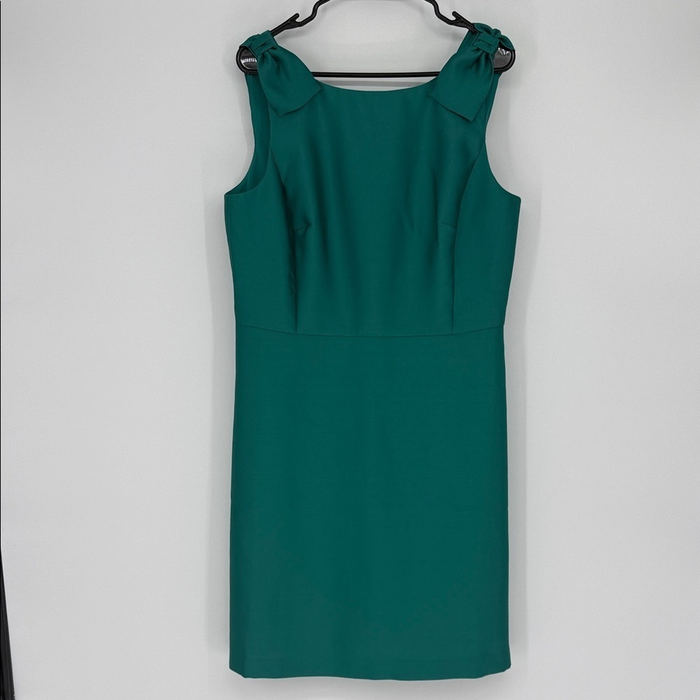 Ann Taylor Factory Teal Bow Shoulder Sheath Dress Size 12 NEW